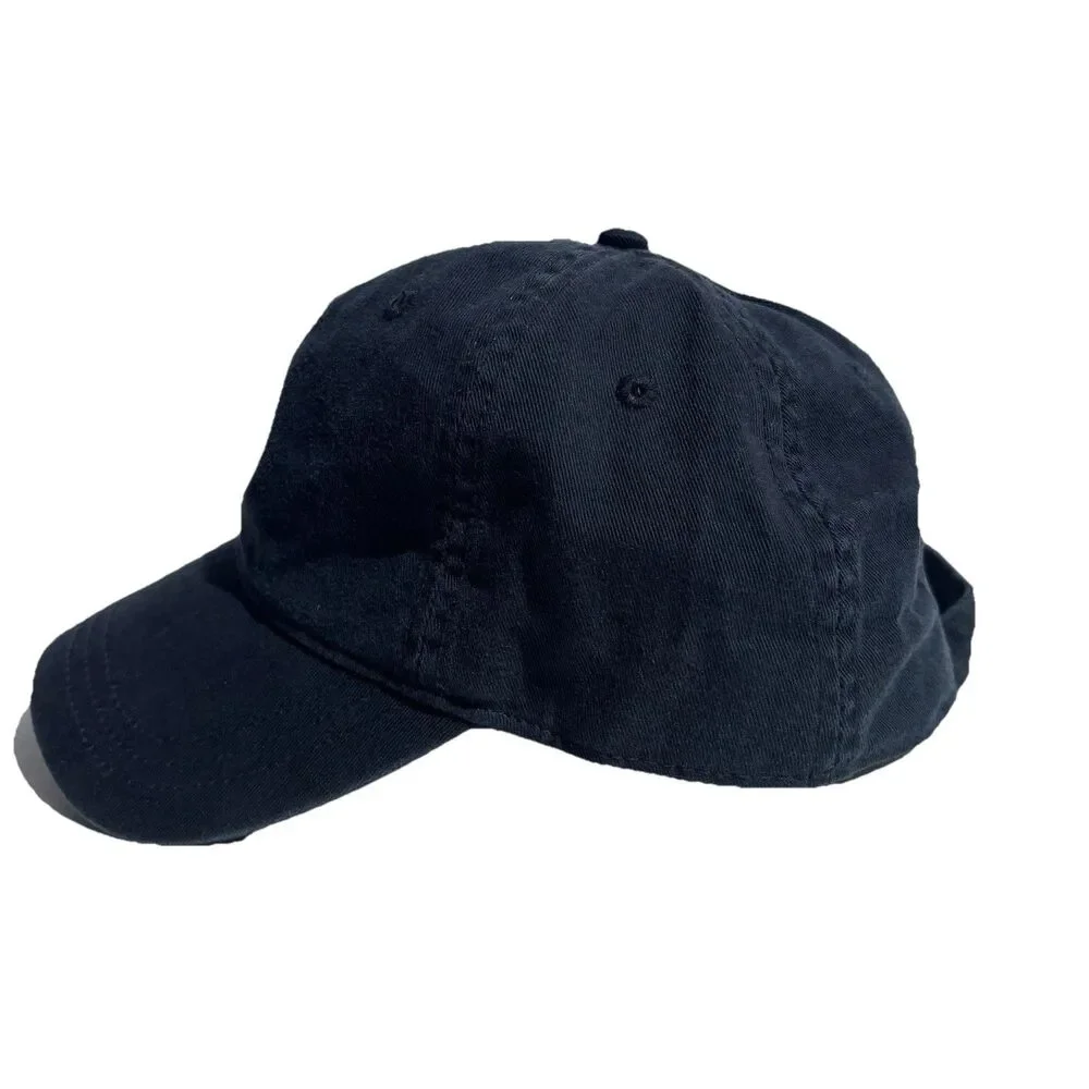 J. Crew Baseball Hat Navy Blue With Red Embroidered Crab Adjustable Logo on Back